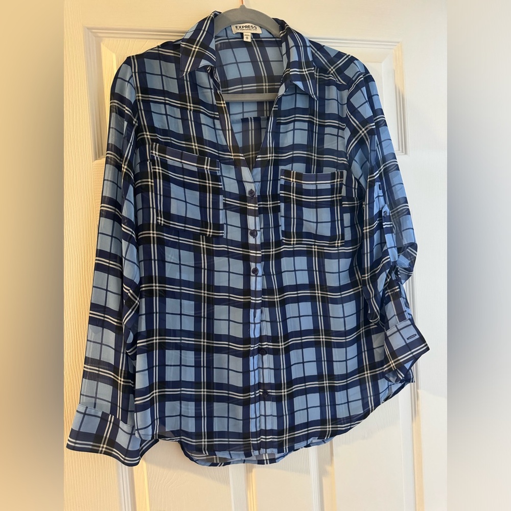 Blue Striped Button Down Shirt - image 1